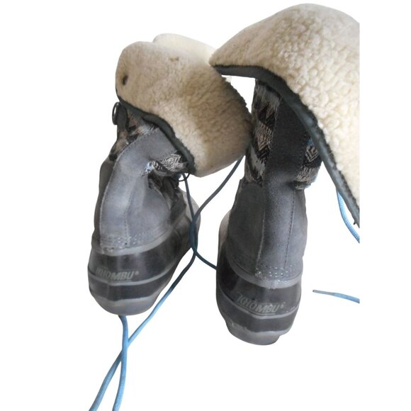 Khombu Mara Insulated Lace Up Snow Boots Gray/Black/Blue Women’s Size 9 - Picture 5 of 9
